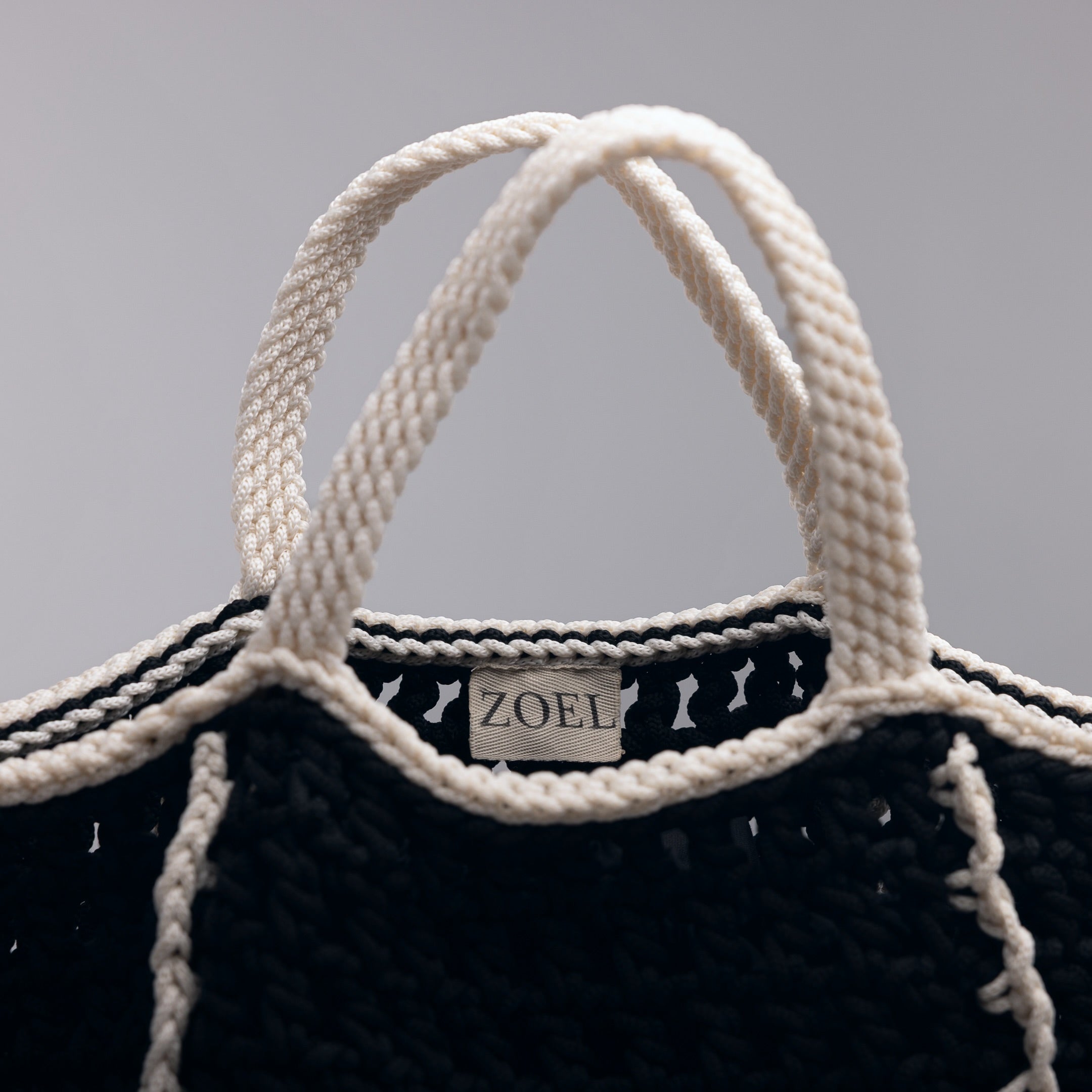 Detail of ZOEL’s handmade Maxi Amalfi beach bag